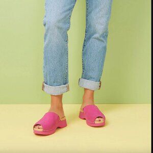 Dansko Ravyn Fuchsia Suede Slip On Peep Toe Sandals EU 40 / US 9.5-10